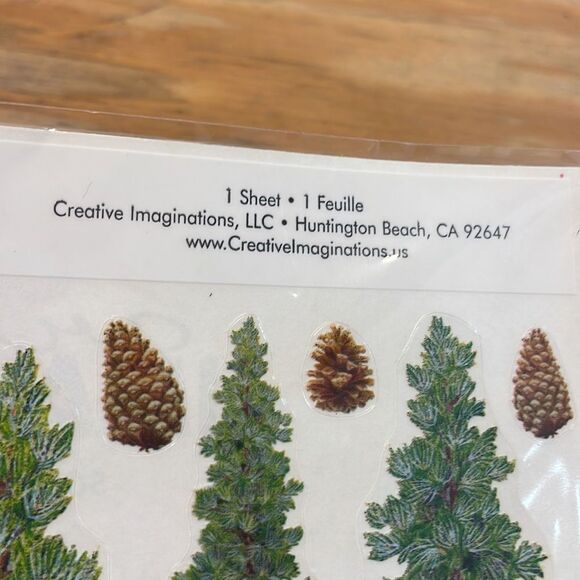 NWT Creative Imaginations scrapbooking trees and pinecones. Just one sheet - Picture 5 of 7